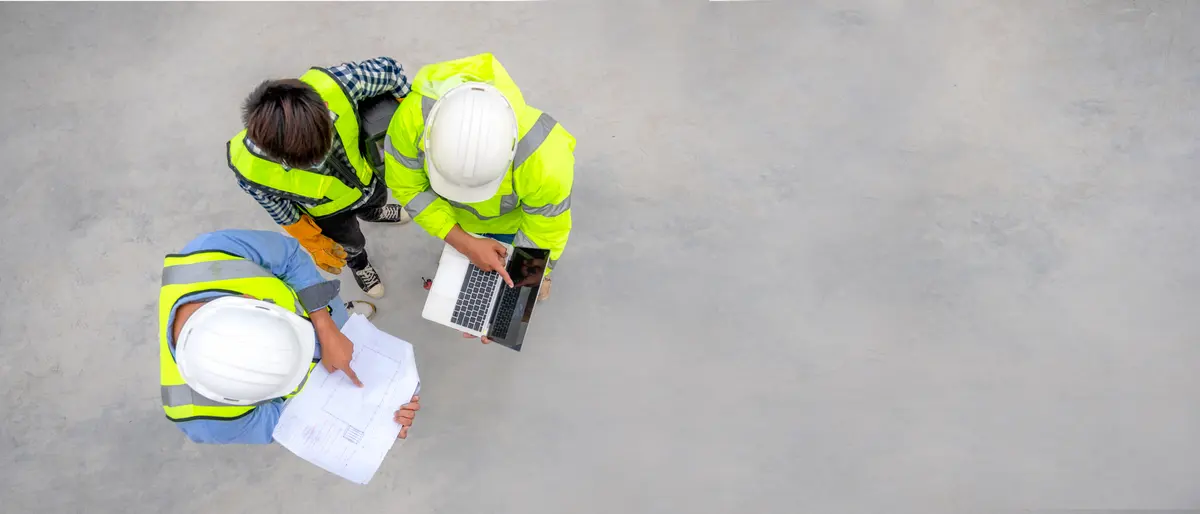 New Horizons engineers reviewing drawings together on site